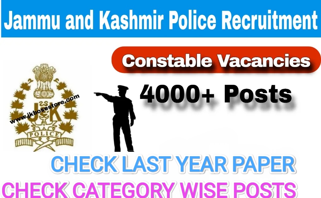JKP Constable Recruitment 2024:Check 2016 Constable paper and other details