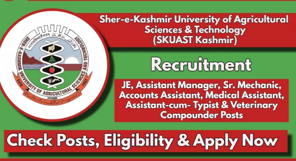 SKUAST Kashmir Recruitment 2024 for Non Teaching Posts notification out check details