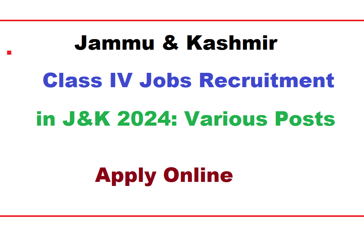 CLASS IV JOBS IN J&K: