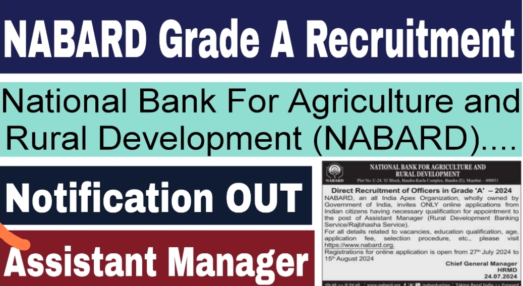 NABARD Grade A Recruitment 2024,Check Eligibilty posts and apply online
