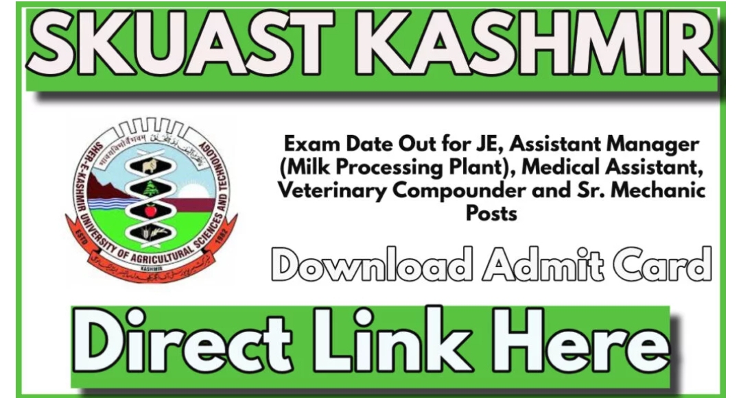 SKUAST Kashmir Exam Dates Out for Various Posts, Check Details