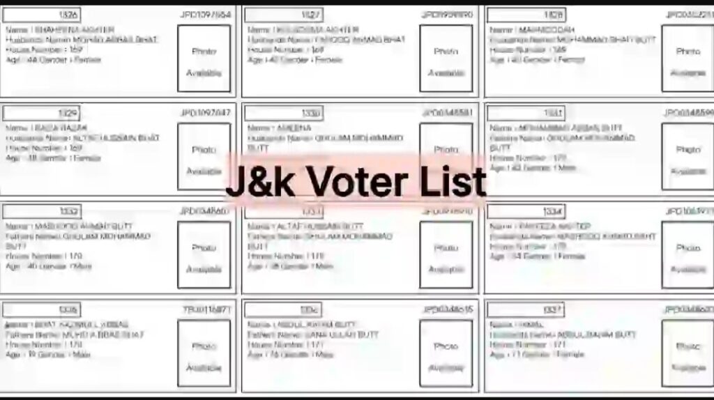 J&K VOTER LIST ALL DISTRICTS WISE PDF HERE CHECK HERE 